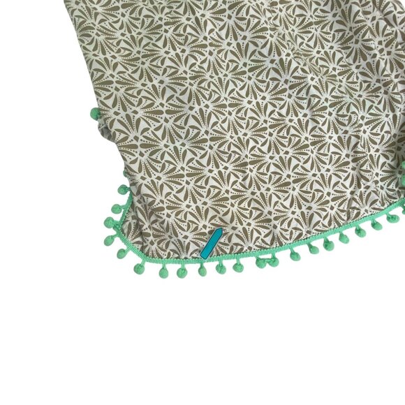 Skemo Cover Up Dress | S | Tan White | Tasseled Crochet Beaded | Beachy Resort - Picture 7 of 13